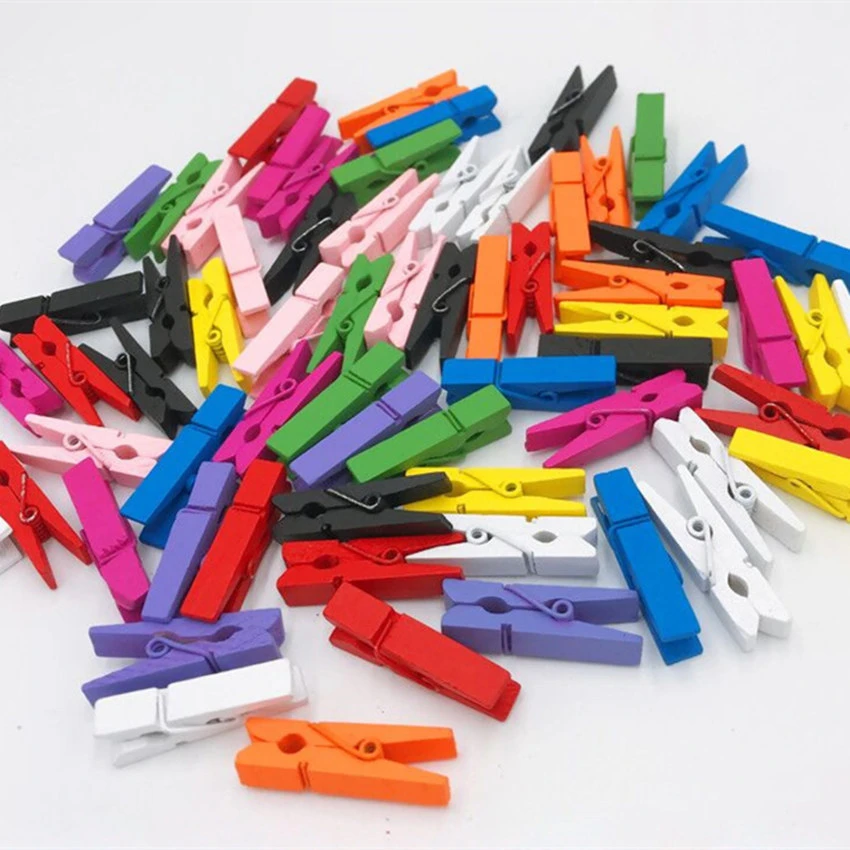 Wholesale Colorful Wooden Clothespins Small Photo Clips for the Pictures