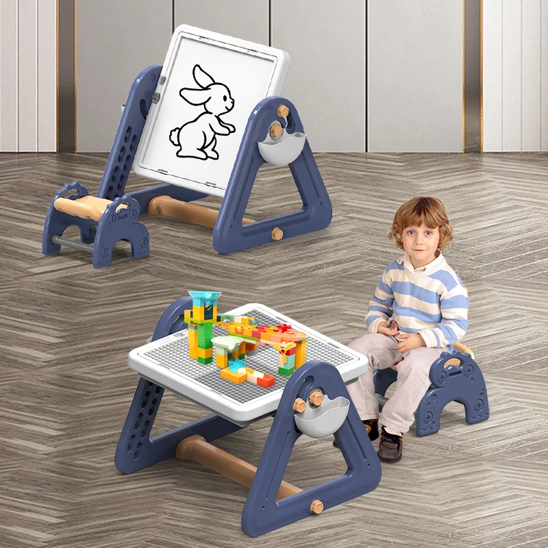 160 granule building blocks table and chair villa building blocks early education wooden table children can draw learning toy