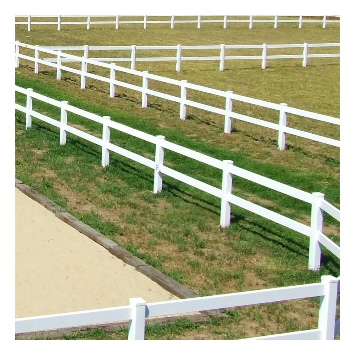 Fentech ECO Friendly Wholesale Factory Price White Color PVC Goat Grass Security 2 Rail Ranch Cattle Fence