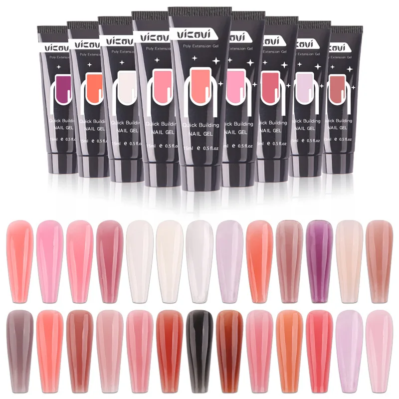 22-Your Logo Nail Gel For Nails Extension Finger Nail Art Manicure Acryl Gel Varnish 15ML UV Gel Polish Extension