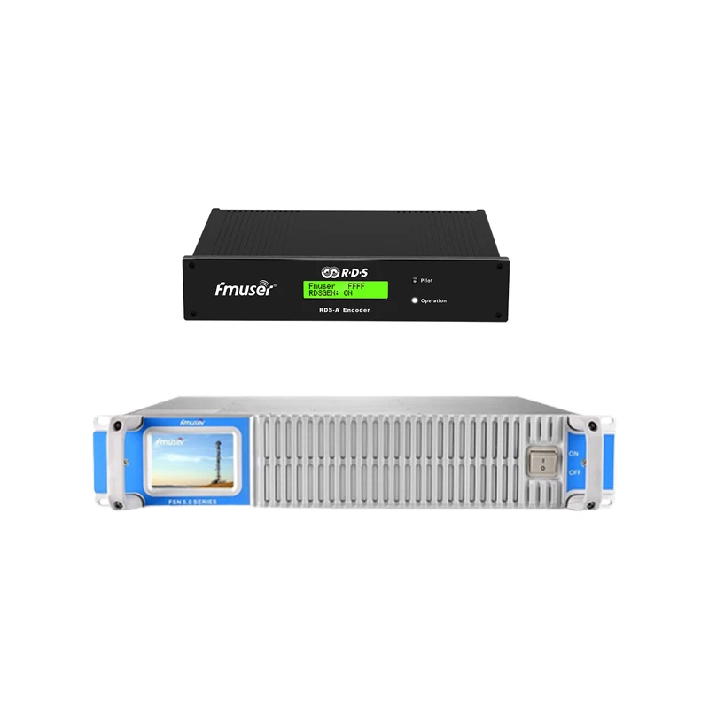 FMUSER 350W FM Transmitter with RDS Encoder with FU-DV2 Dipole Antenna and Cable Complete kit