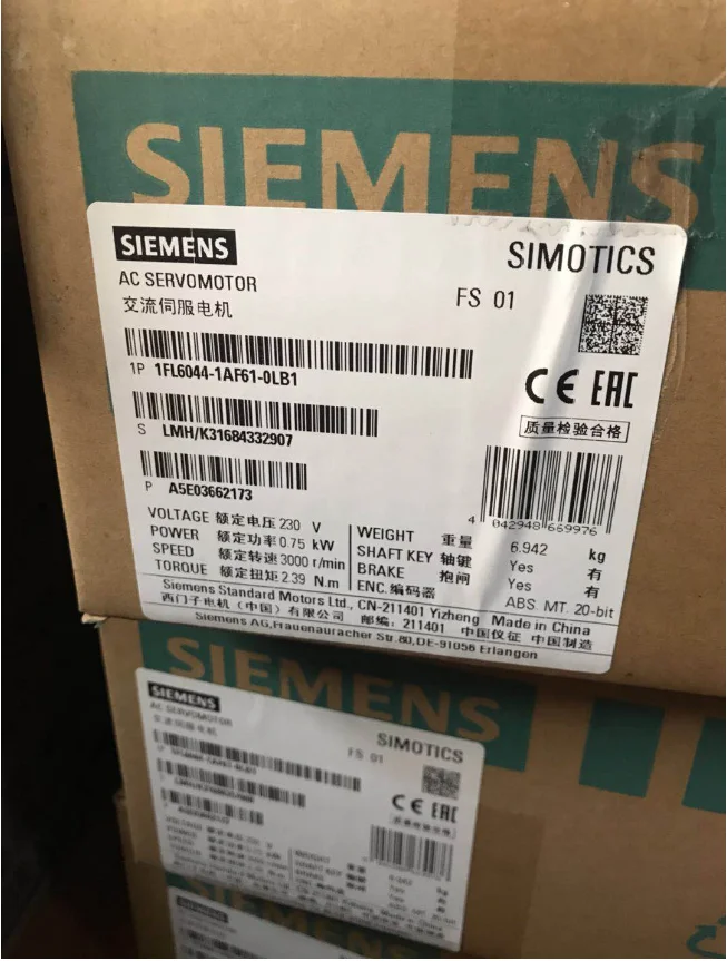 Оригинальный трехфазный двигатель переменного тока Siemens 1FL6066-1AC61-2LB1 1 75 кВт 400 В 1FL60661AC612LB1 в