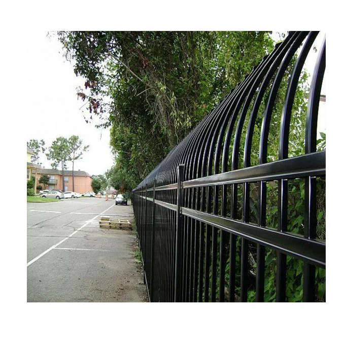 decorative iron fence bricks and iron fence design bow top tubular picket steel fence