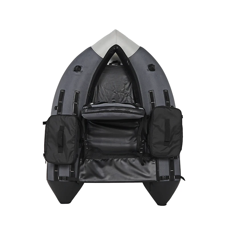 Factory oem cheap pvc inflatable pontoon belly boat float tube fishing with storage bags