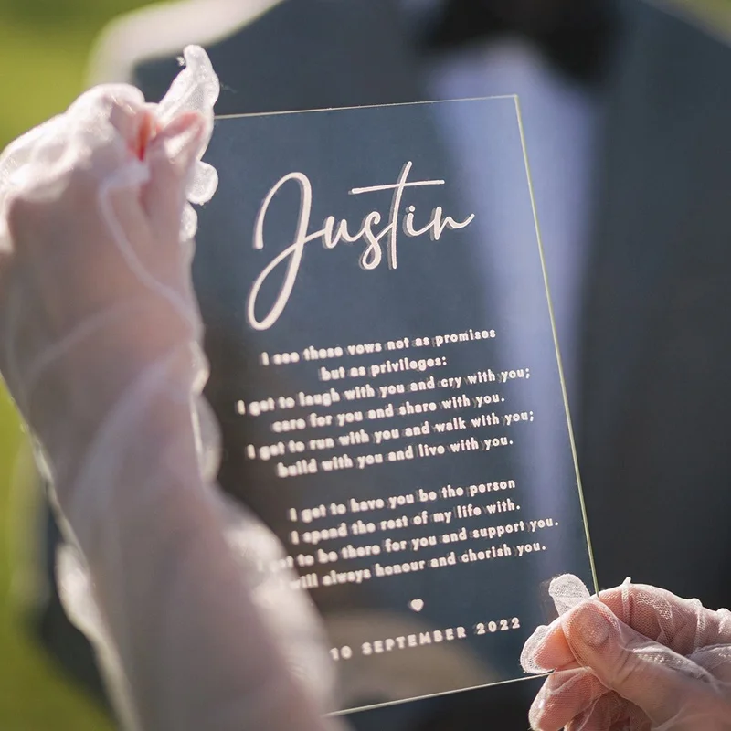 Personalized Wedding Vow Books Acrylic Vow Signs Custom Wedding Vows Wedding Anniversary Gift