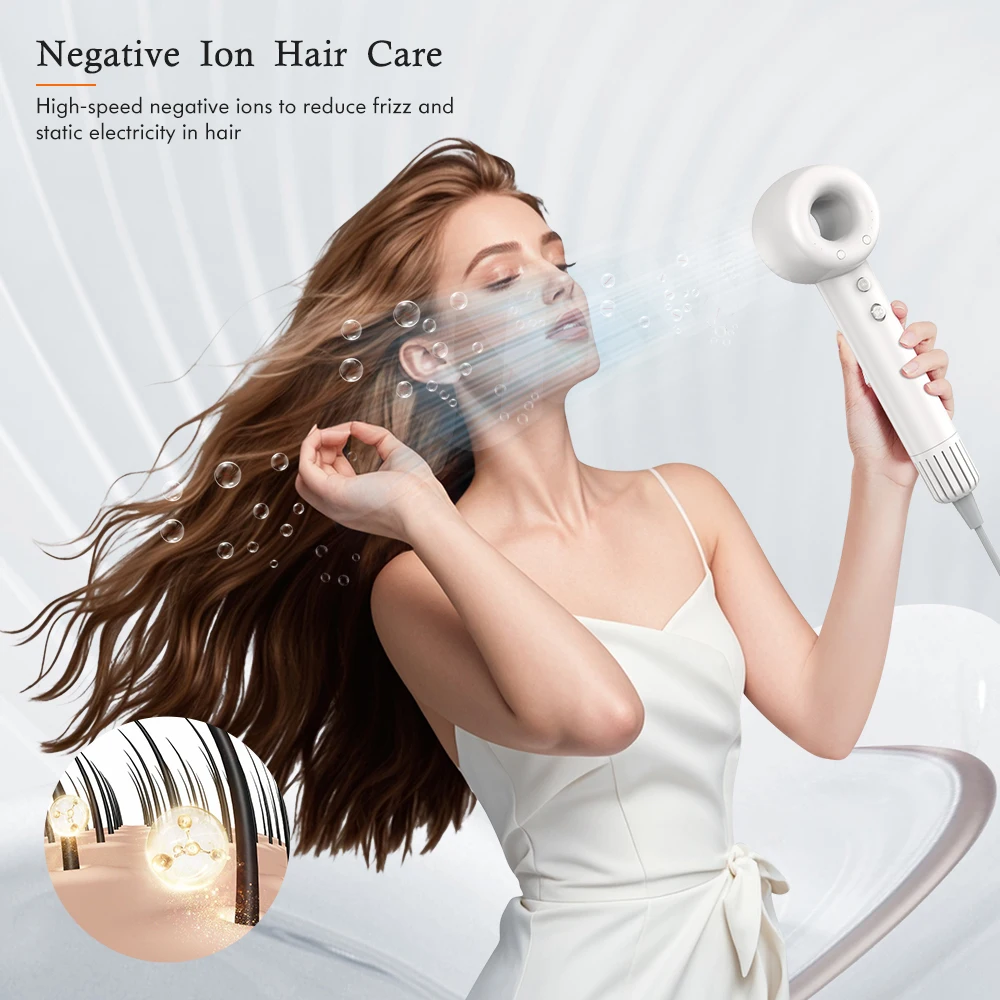 2024 New Trends 1400W 110000 Rpm Brushless Motor Fast Drying Hair Dryers 600 Million Home Negative Ionic Blow Dryer