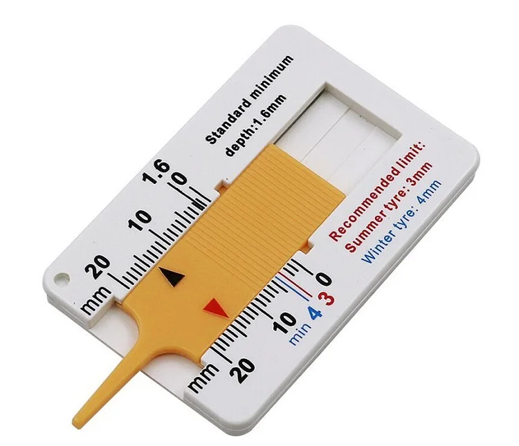 Hot selling car wheel tire tread depth gauge keychain motorcycle trailer wheel measure repair tool for tire wear detection