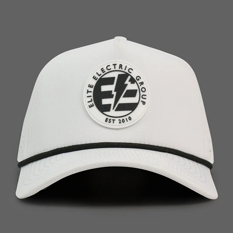 HN10 Luxury 5 panel structured curved brim gorras waterproof embroidered chain stitch golf rope baseball hat cap