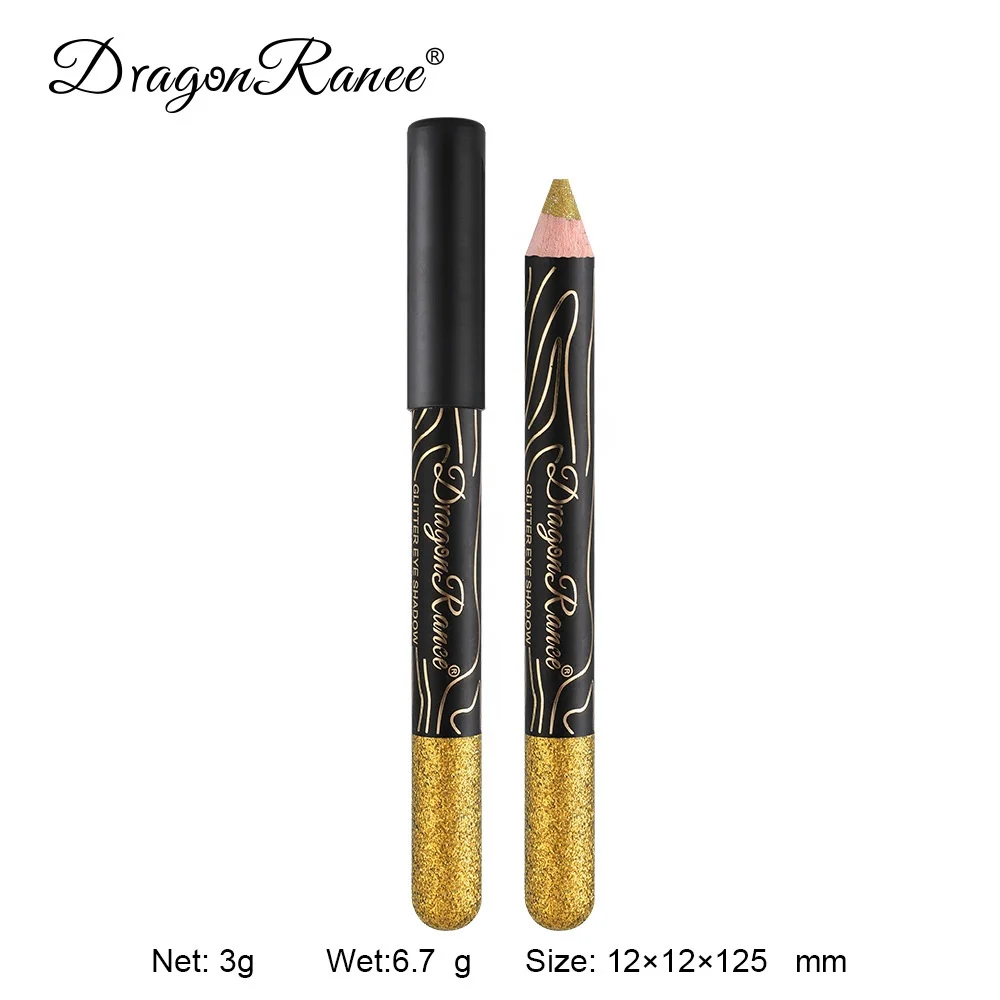 12 Colors Monochrome Eyeshadow Glitter Wooden Pole Lying Silkworm Pen High Pearl Light Stick Colorful Sequins Eye Shadow Pencil