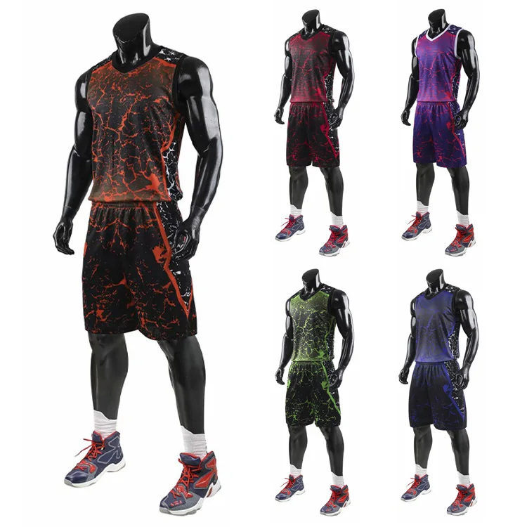 High quality custom logo basketball shorts uniform men sports wear basketball jersey