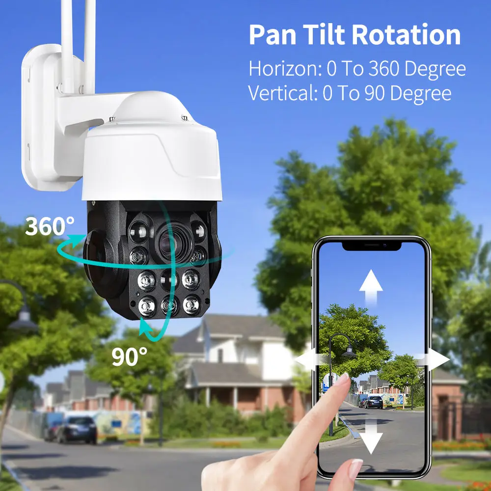 3MP Wireless PTZ 40X Optical Zoom IP PTZ CCTV Camera Night Vision Speed Dome Surveillance Security Camera Outdoor 4G