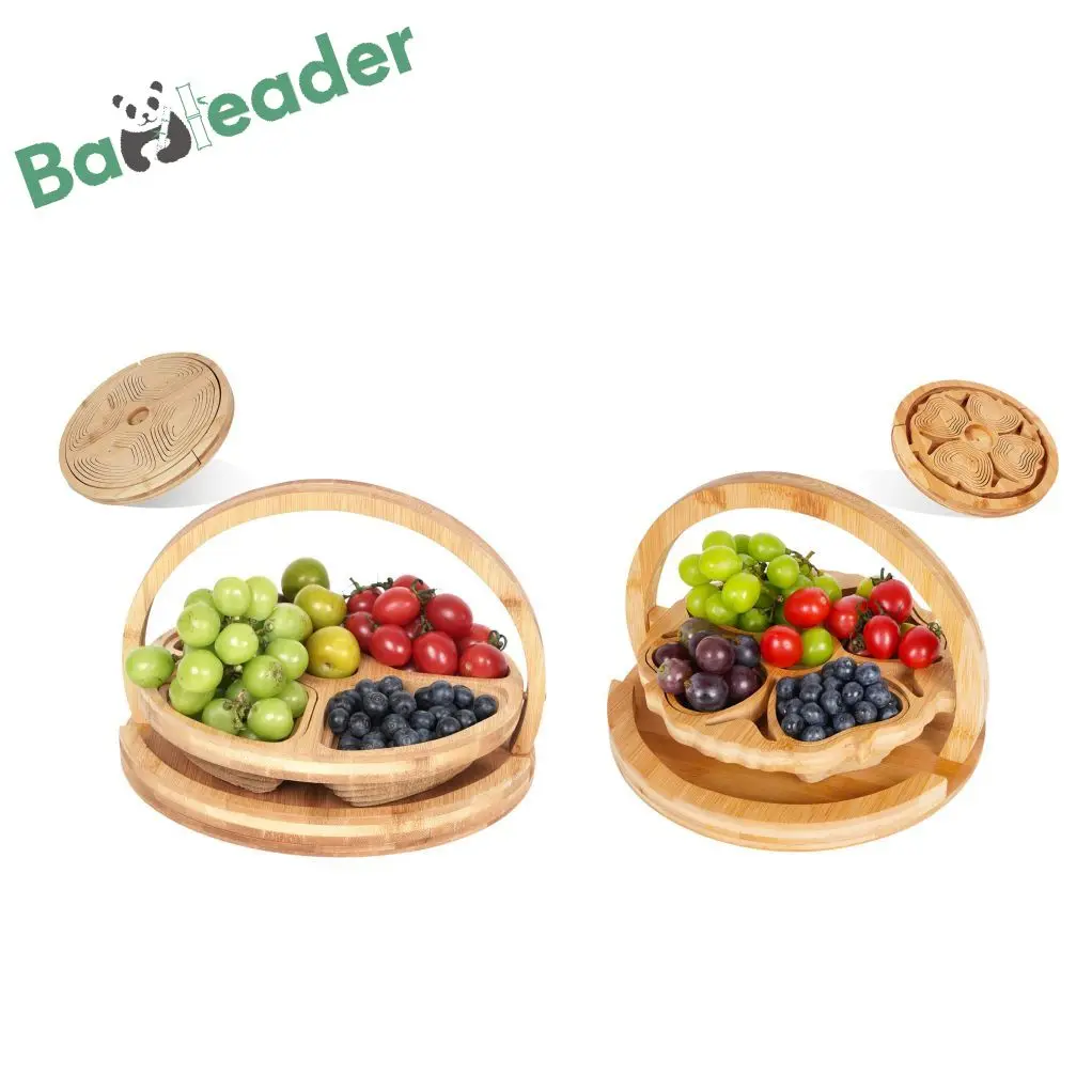 Factory Customized Foldable Vegetable Storage Basket Multi-style Fruit Bowl Holder Basket Bamboo Fruit Storage Baskets