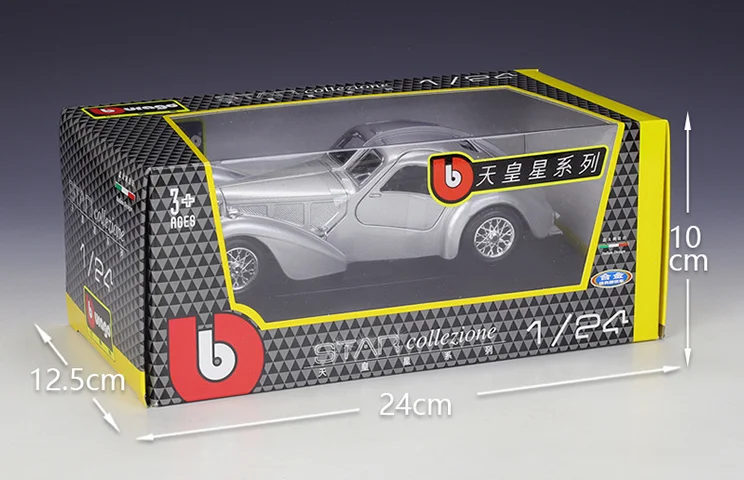 1:24 Bugatti 1936Atlantic vintage car simulation alloy car finished model with base diecast toy vehicles