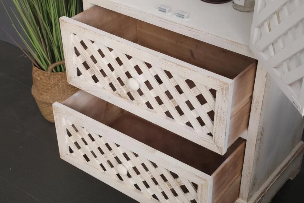 INNOVAHOME factory outlet thin solid wood tall white washed storage cabinet for living room