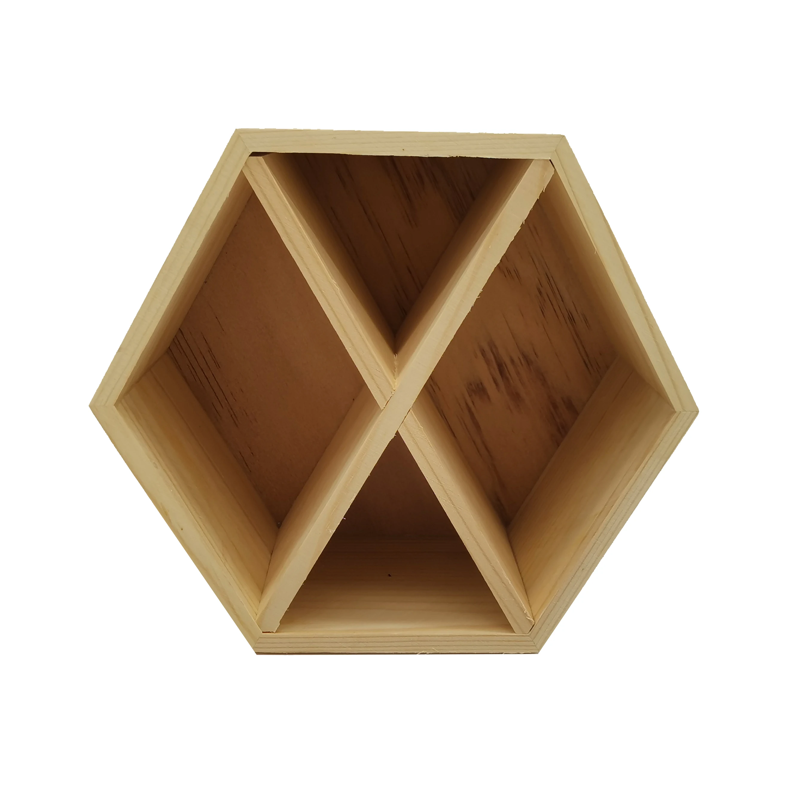 Handcrafted Octagon Box Wood Crafts Decoration Organizer Storage Box Wood Stationery Storage Box