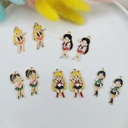 Manufacturers DIY Cute Cartoon Enamel Japan Anime Sailor Moon Charms Pendant for Jewelry Necklace Earring Bracelet Making
