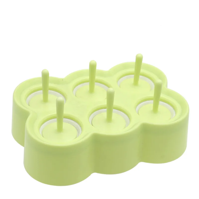 INS Creative Cartoon Silicone DIY Popsicle Mold Six Popsicle Box Ice Lattice Animal Ice Cream Maker Tools