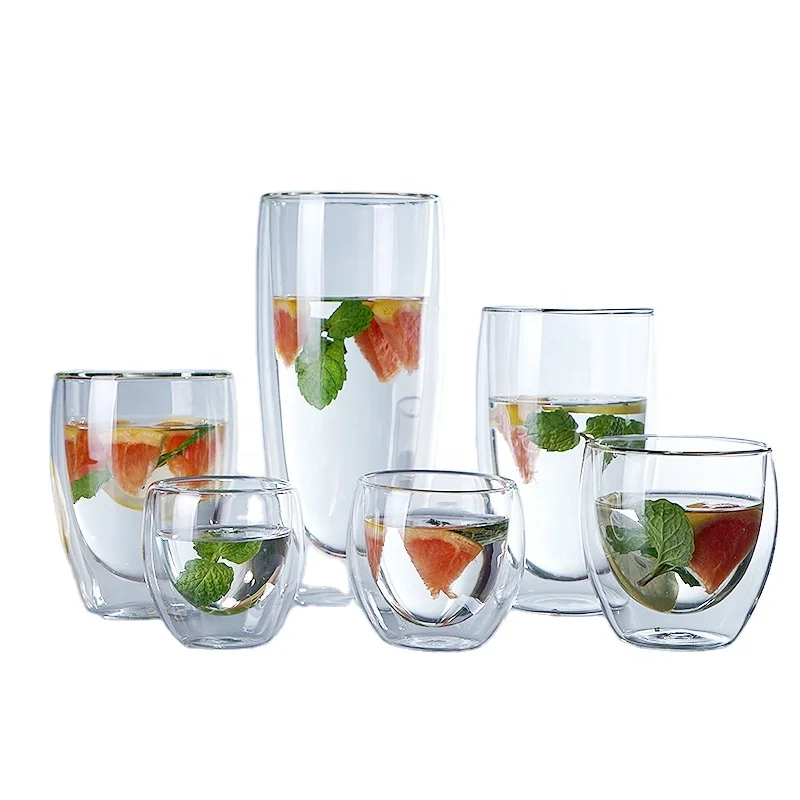 250ml Borosilicate glass cup Double Wall Glasses Tea Glass Cup Coffee Cup