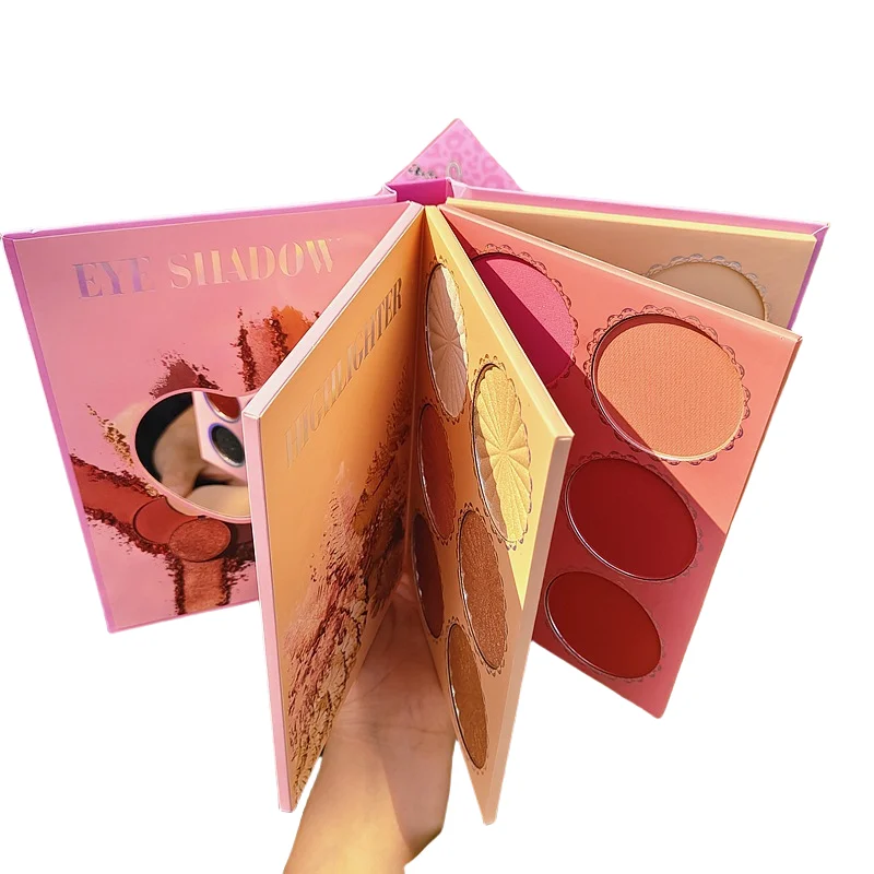 High Quality Hot Selling Eye Shadow Highlight Blusher Pallet Set  Private Label 3 in 1 Makeup Cosmetics