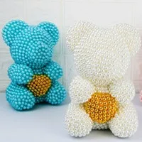 2021 The factory wholesale hot sale pearl bear rose pearl teddy bear for Christmas
