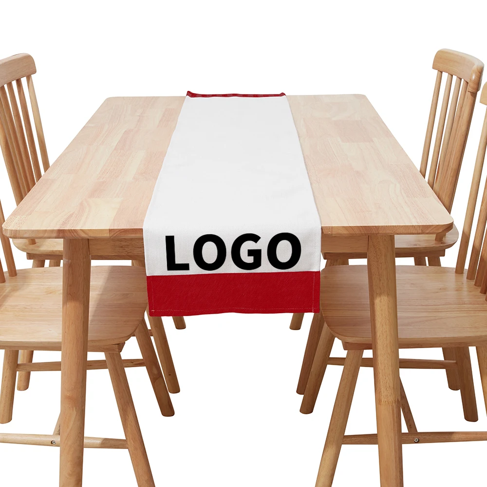 Factory Wholesale Solid Color Hotel Wedding custom logo pattern Stain Festive Table Runner