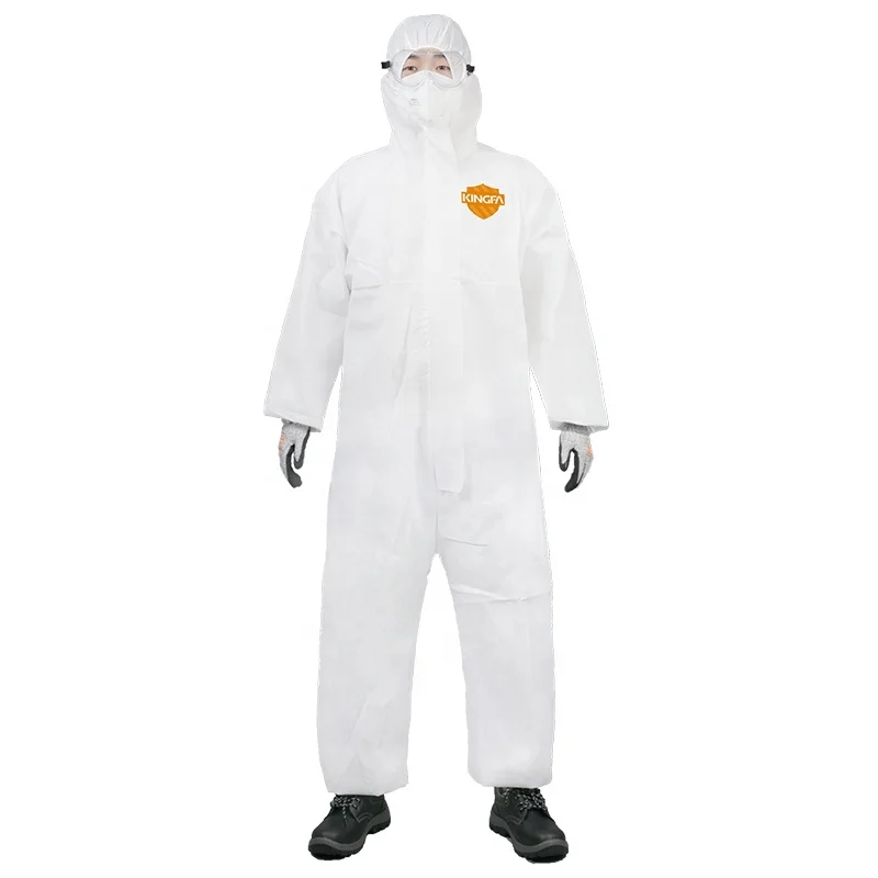 Chemical-Splash Resistant Breathable Silicone Free Non Woven Fabric PP Protective Coverall Safety Clothing