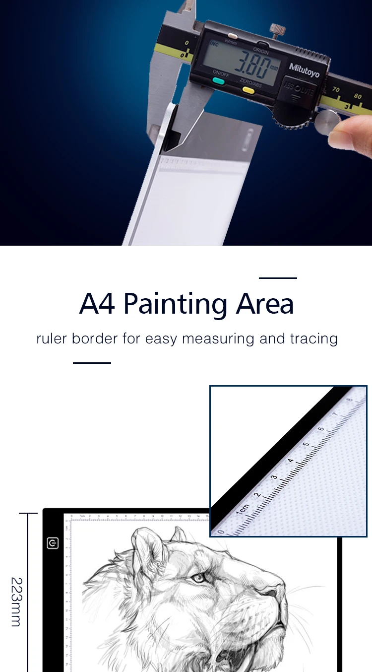 Светодиодная панель для трассировки, портативная Светодиодная панель a4 для трассировки, лайтбокс, панель a4 с сенсорным управлением, питание от USB-кабеля