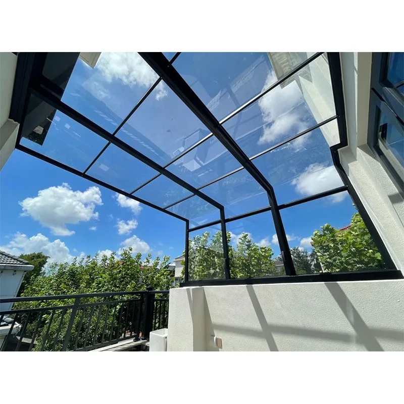 European-style aluminum alloy gazebo sun room pavilion sunshade thermal insulation glass room villa terrace canopy broken bridge