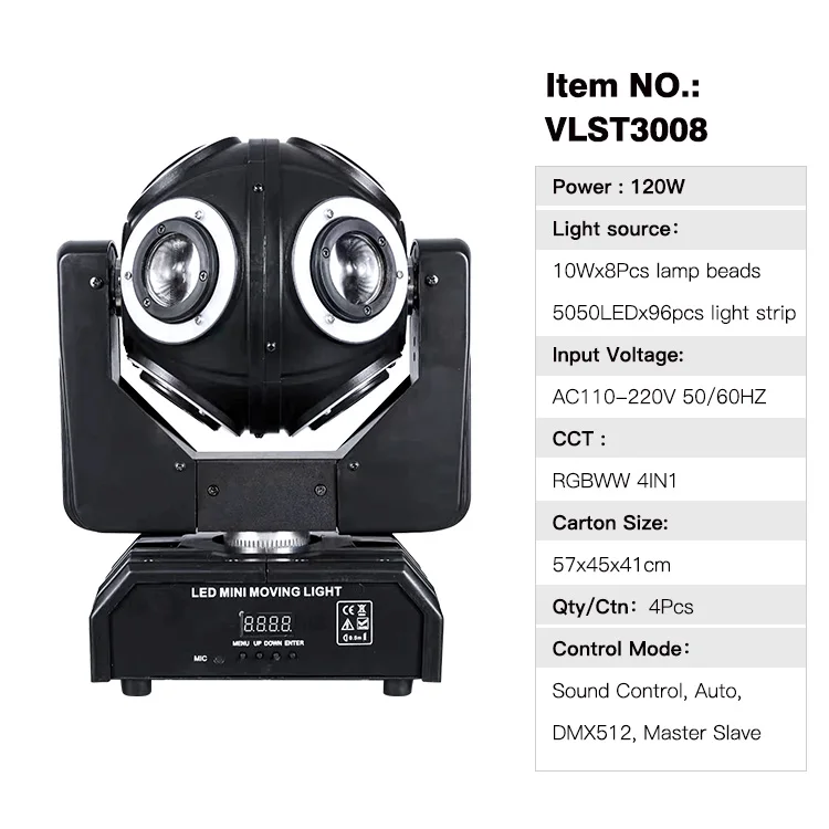 Vorlane good quality 10W*12pcs RGBWW 4IN1 Dj Equipment Stage Light Rotating Disco Light Laser Light Beam