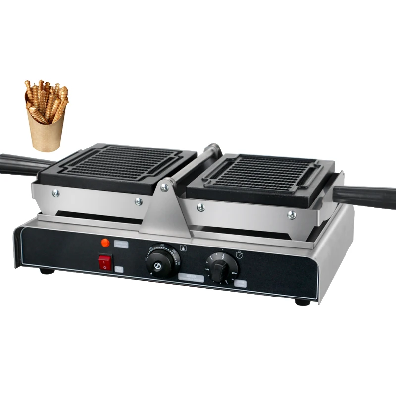 Multi-functional Double Sides Heated Waffle Maker Waffle Stick Machine Chip Fries Snack Machine for Sale
