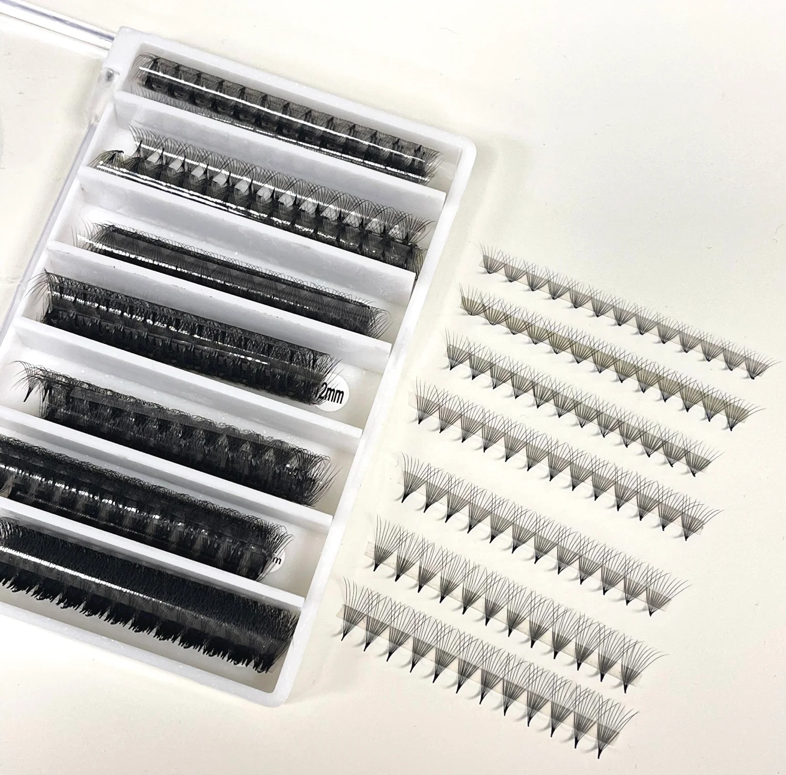 Ultra speed Handmade Premade Fan Lash 3D 4D 5D 6D Silk Eyelash Extension premade eyelash fans big premade tray