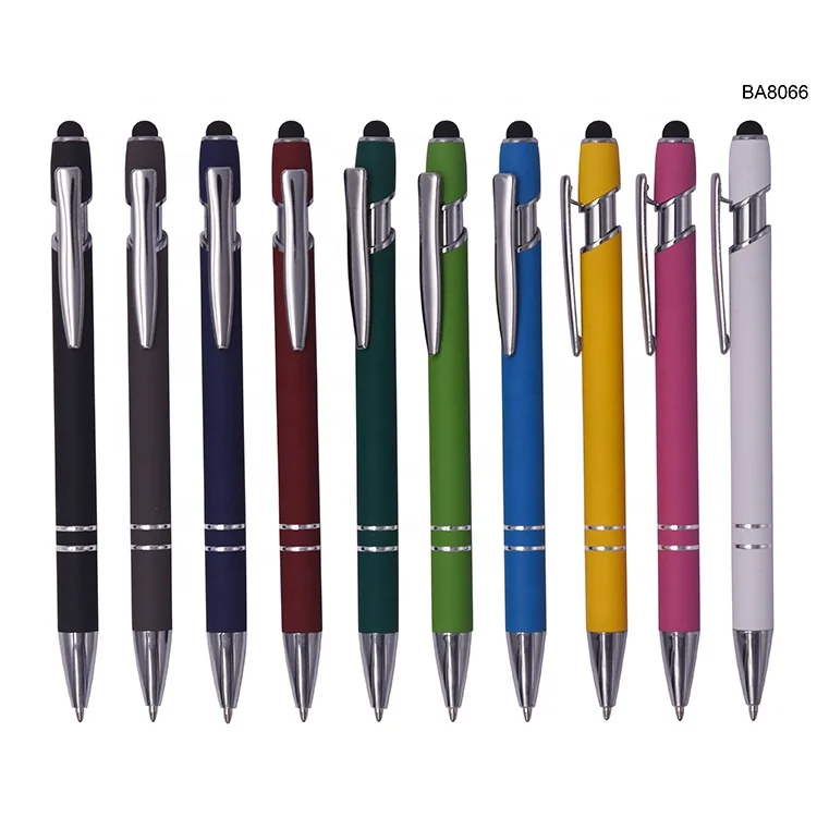 0.7 mm Multi Functional Printed Custom Logo Ball Pen Cheap Retractable Promotional Touch Ballpoint Pen With Stylus