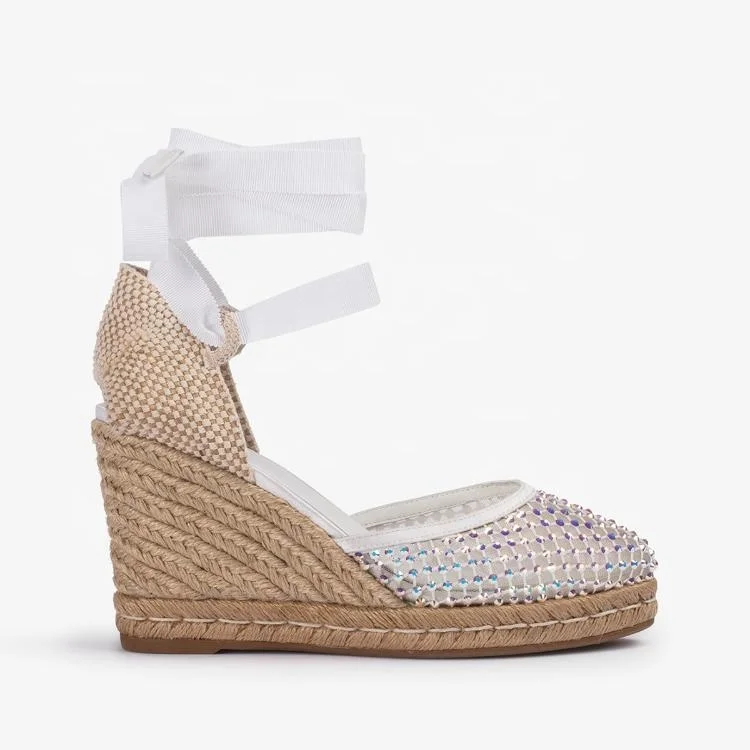 Femme Wedges Shoes Ladies Womens  Espadrilles  Shoes Sandals Lace up