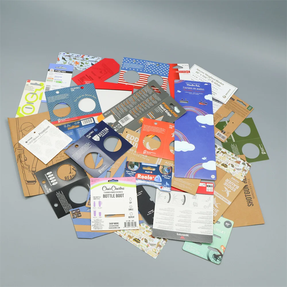 Wholesale Custom Slide Blister Insert Paper Card Packaging Full-Color Double-Sided Printing Backing Thick Card With Hanging Hole