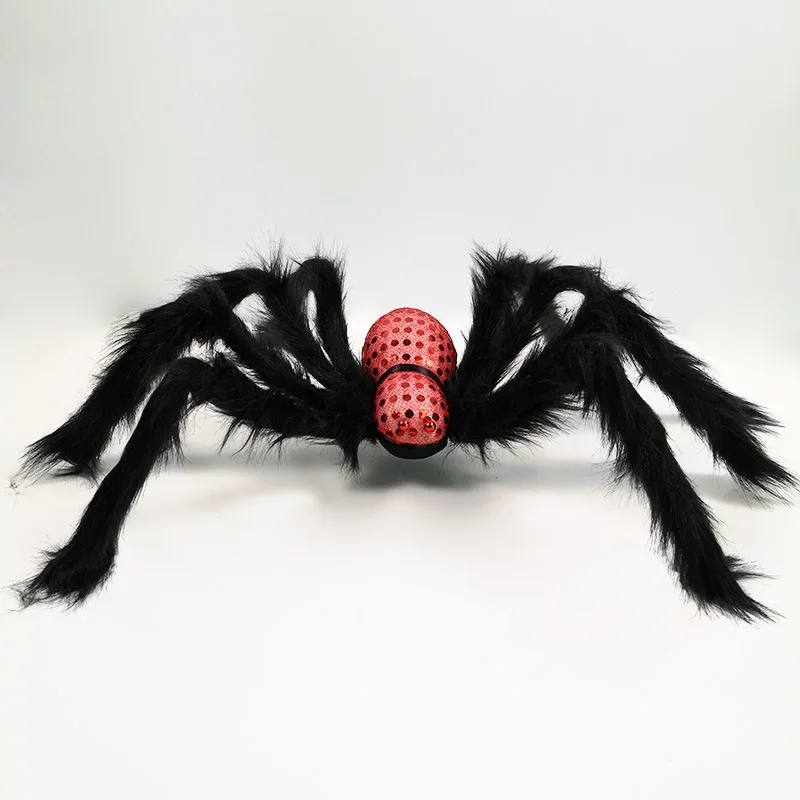 Dongjin Super Big Plush Spider Made of Wire and Plush Black and Multicolour Style for Party or Halloween decorations