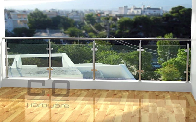 Outdoor balustrade stainless steel post cable deck railing with mental handrail
