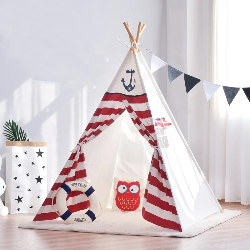 Висит вигвама палатка для продажи индийские оптом Крытый взрослых хлопчатобумажный комплект одежды для детей 2-3 детская игровая Палатка Домик игрушки для спорта 500 штук