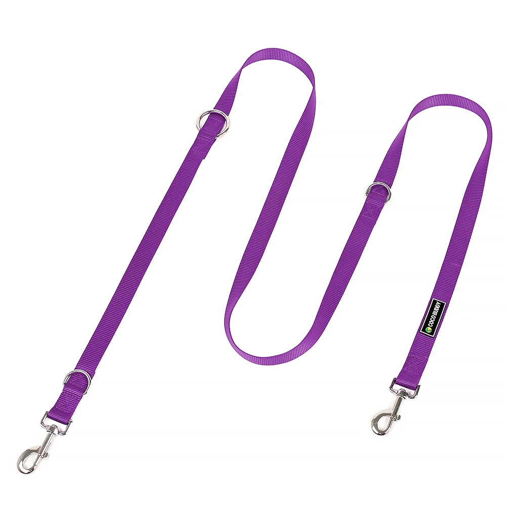 Manufacture Custom logo Multifunctional Pure Nylon Dog Leash with O-ring