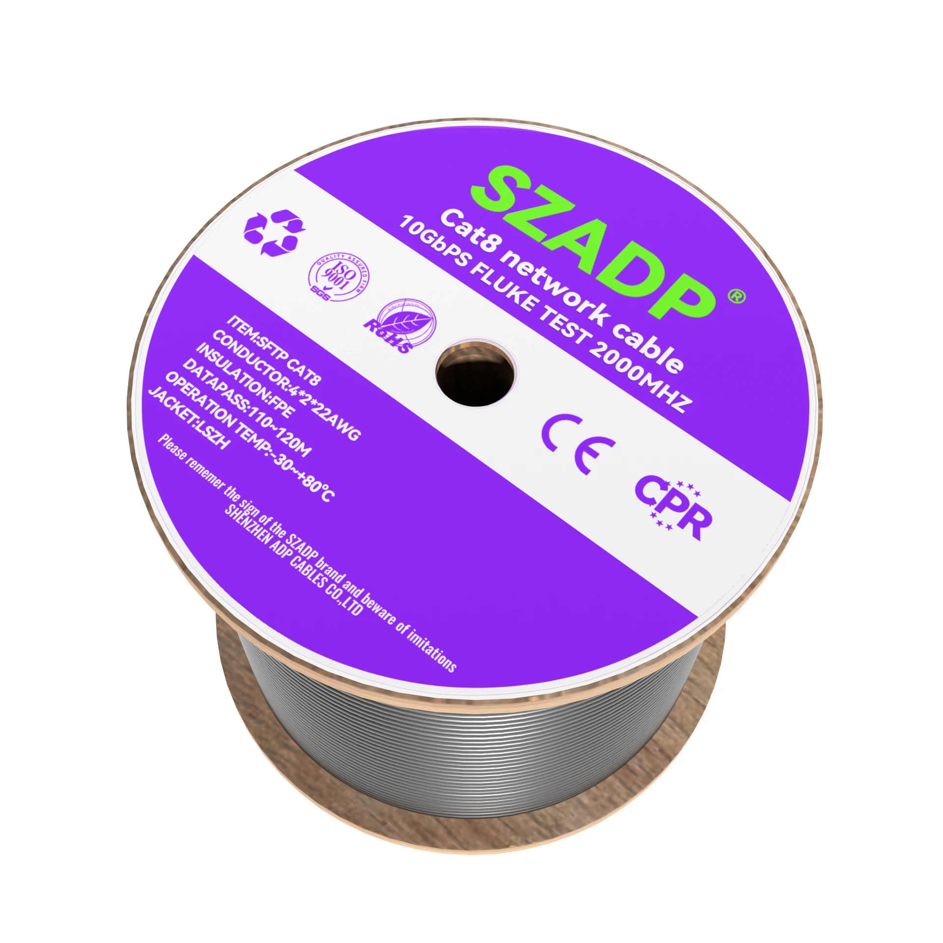 High Performance 305m LAN Cable CAT8 Pure Copper Conductor with PVC/LSZH Sheath UTP Shield RJ45 Connector 23AWG Ethernet Cable