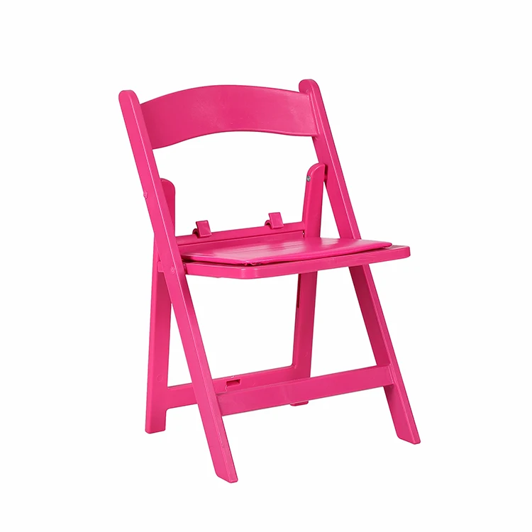  Morden Portable White Blue Pink Kids Baby Folding Wimbledon Padded Chair Wholesale For Events Party Picnic Resin