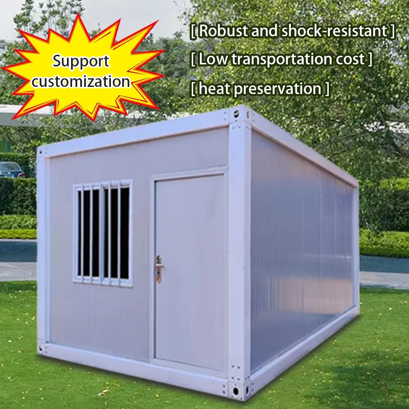 New Arrival 20ft Tiny Mobile Modular Prefab Flat Pack Container House Modern Steel Home with  Sandwich Panel Design