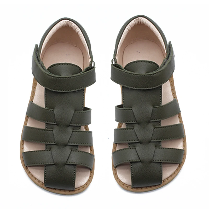 
New style fashion child teenager summer Rubber soft sole Pure leather sandals 