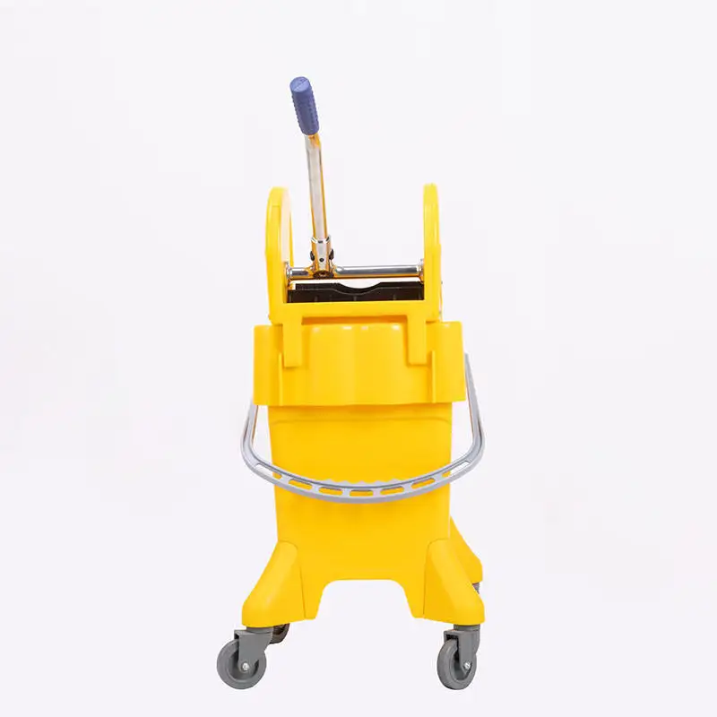 New design portable mop bucket and wringer plastic trolley cart mop bucket with side press squeeze