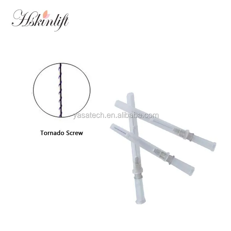 
2021 Hot sale cog 3D Sharp needle 19g 100mm Pdo thread barbed blunt lift thread for face lifting 