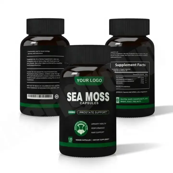 Your Logo and Label seaweed candy sea moss capsules vegan herbals blend sea moss capsule
