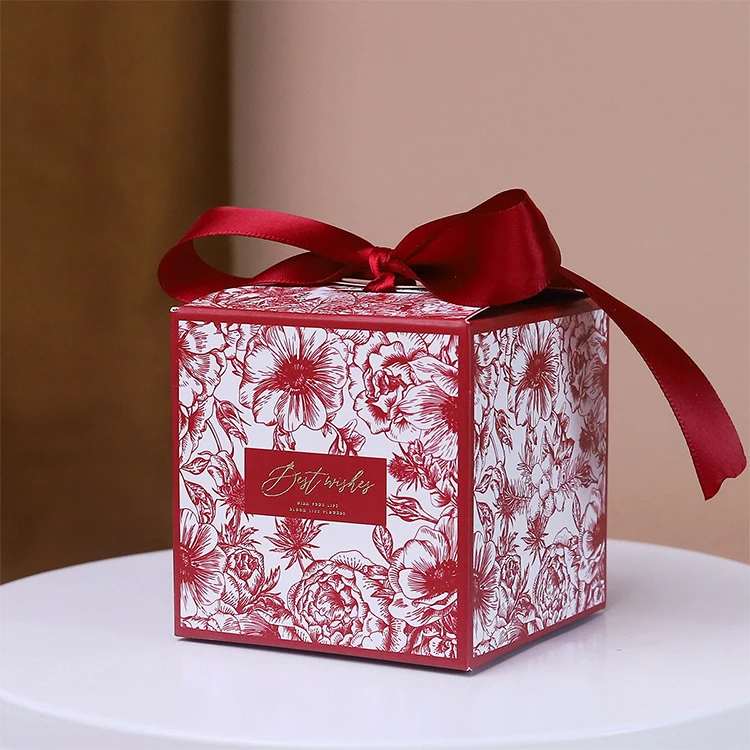 Luxury Custom Bridesmaid Gifts Guest Candy Indian Red Wedding Favor Boxes For Wedding Decoration Favor Souvenir