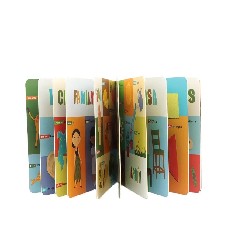 English cognitive picture book for children literacy card board book kids early education book