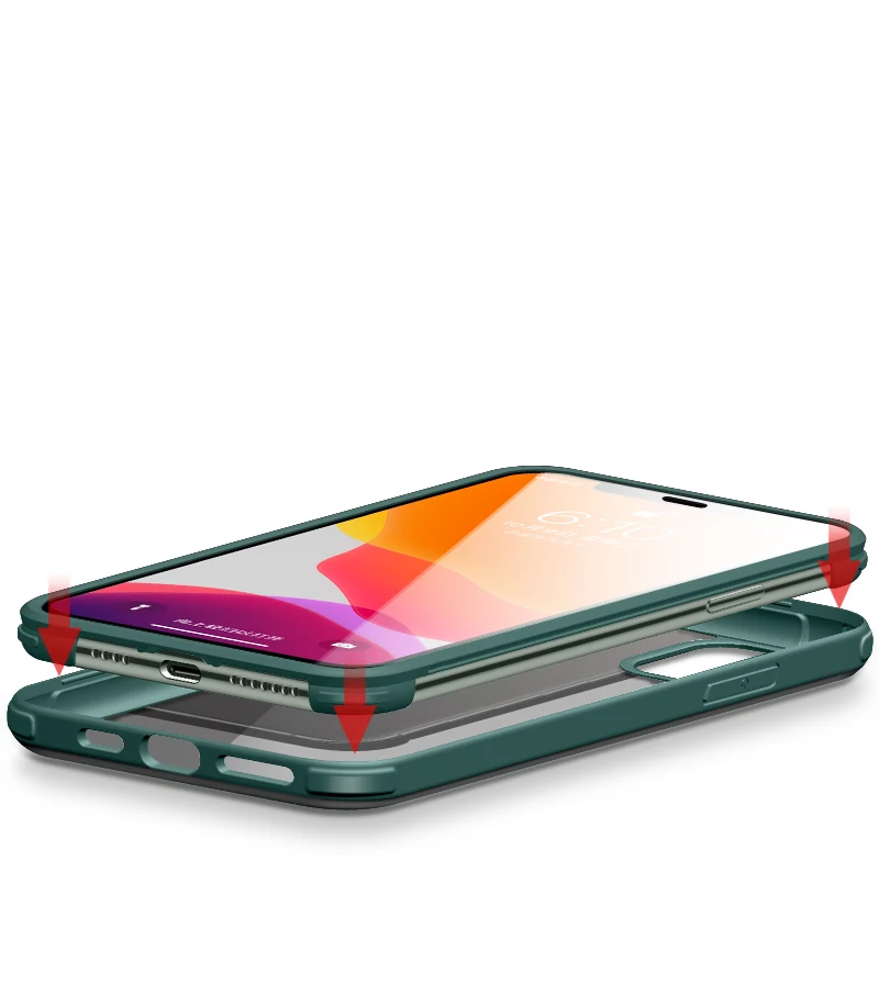  Чехол для телефона из закаленного стекла чехлы Iphone 11/11pro/11 Pro Max передняя и задняя полная защита корпуса мобильного