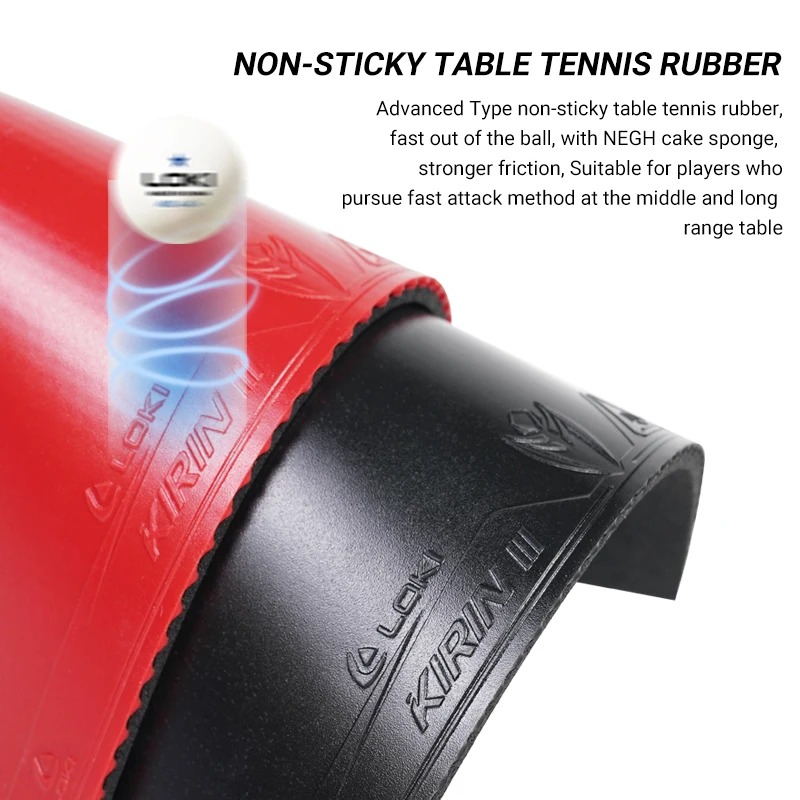 Loki Hot Sell K3 Non-Tacky ODM OEM Hardness 37 Thickness 2.1mm ITTF Standard Certification Table Tennis Rubber