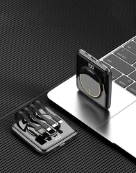 Hot Sale Large Capacity 10000mAh Fast Charging Mini Portable Wireless Power Bank Mobile Charger with Charging Cables